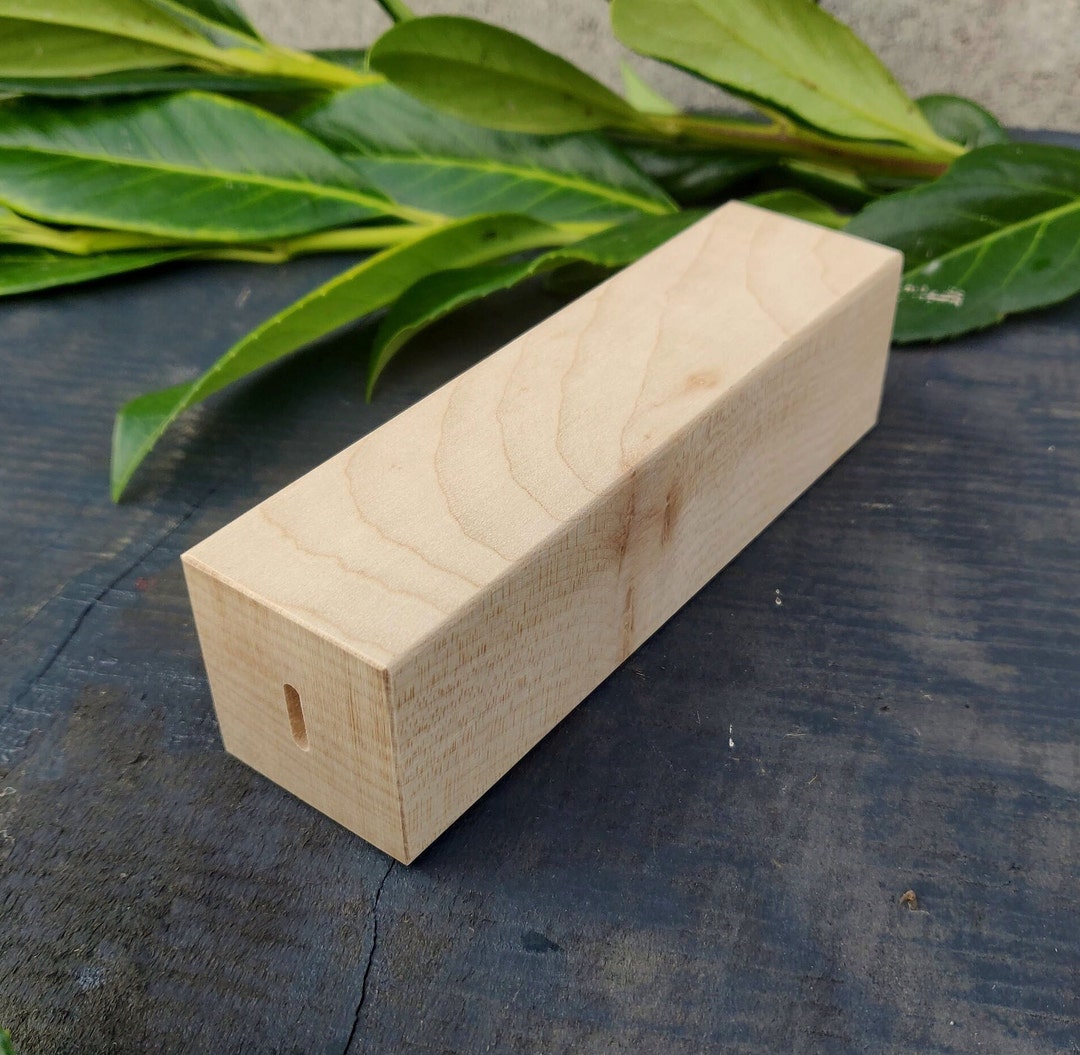 Maple Knife Handle Block 40x40x145mm With Premade Hole. Etsy