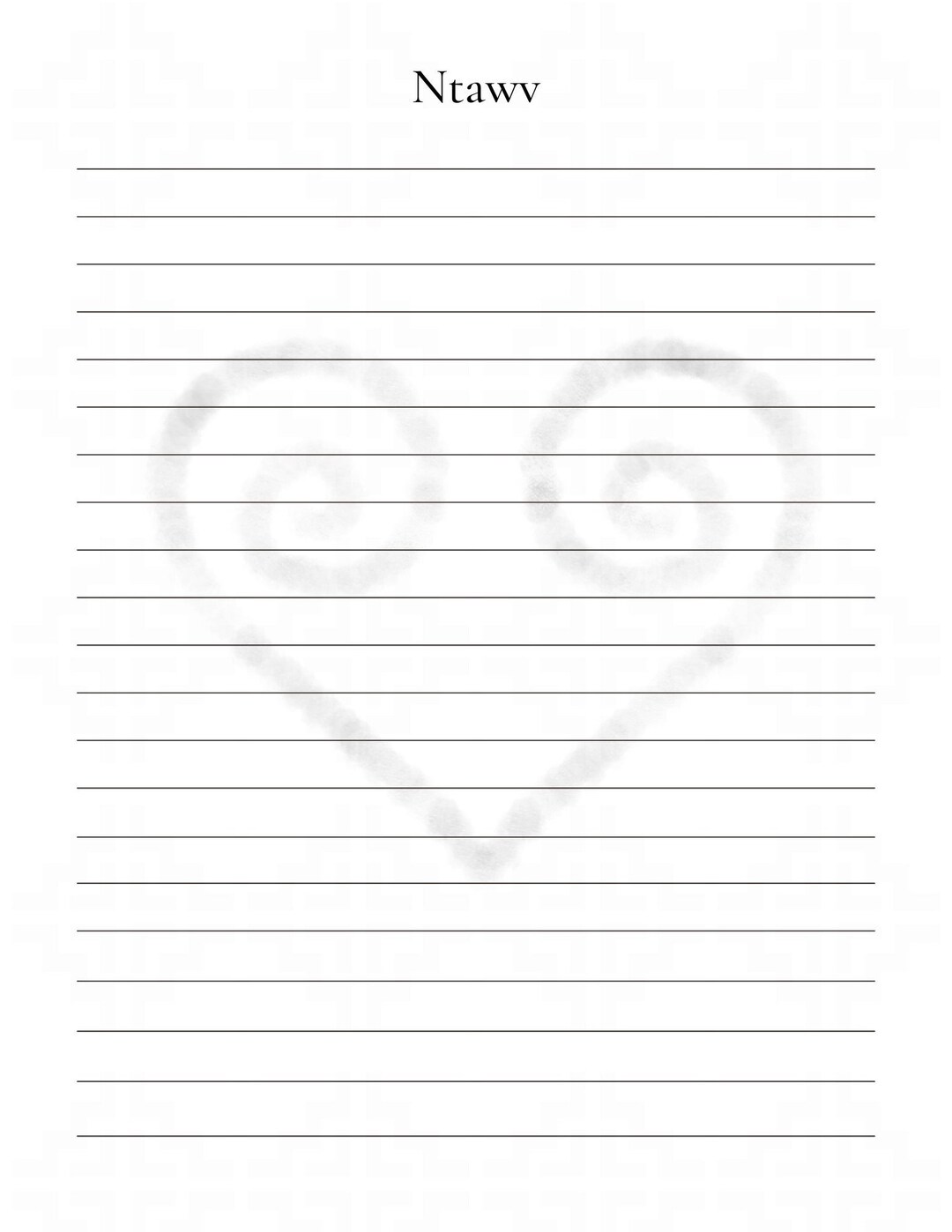 Heart Notes Pintable Printable Notes Page Hmong Heart Note Pages Set Instant Download - Etsy