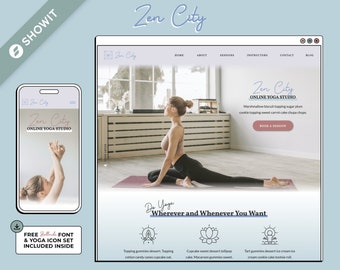 Yoga Showit Website Template for Yoga Instructors and Fitness Coaches, Website Design, Small Business Website, Showit Template