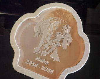 Caja Recuerdo Perro Gato | Urna Mascota Personalizada Huella | Memory Box Animal 3D Retrato Impreso