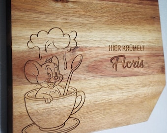 Tabla de cortar para desayuno infantil, tabla de cortar personalizada, idea de regalo, cumpleaños, primer día de colegio, nacimiento, tabla de cortar de madera