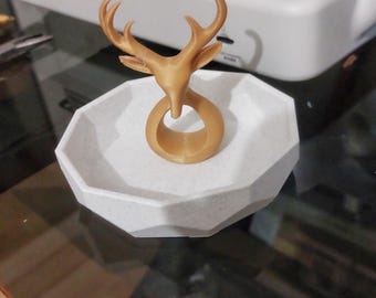 Porta Anillos Animal Low Poly Impresión 3D PLA | Bandeja Joyería Mármol | Organizador Anillos Regalo Mujer | Ring Holder
