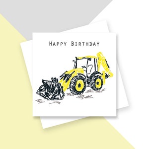 Tarjeta de felicitación de Yellow Digger (en blanco por dentro) sin plástico