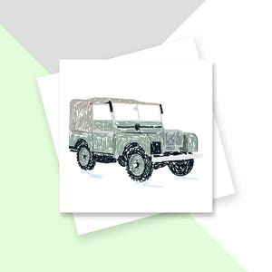 Tarjeta de felicitación vintage 4x4 Off Road - En blanco por dentro - Sin plástico
