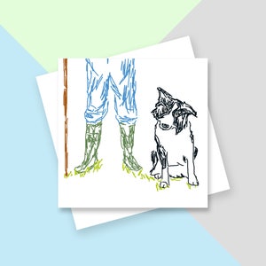 Carte de voeux pour chien de berger - Intérieur vierge - Sans plastique
