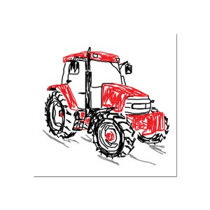 Red Tractor Greetings Card Blank Inside Plastic Free image 2