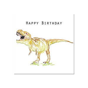 Dinosaur Happy Birthday Greetings Card Blank Inside Plastic Free image 2