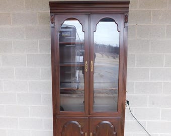 Ethan Allen Georgian Court Cherry Display Lighted Wall Cabinet 119210 ( A ) (shipping is not free)