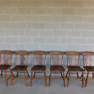 Antique Plank Bottom Chairs -Set of 6 (shipping is not free)