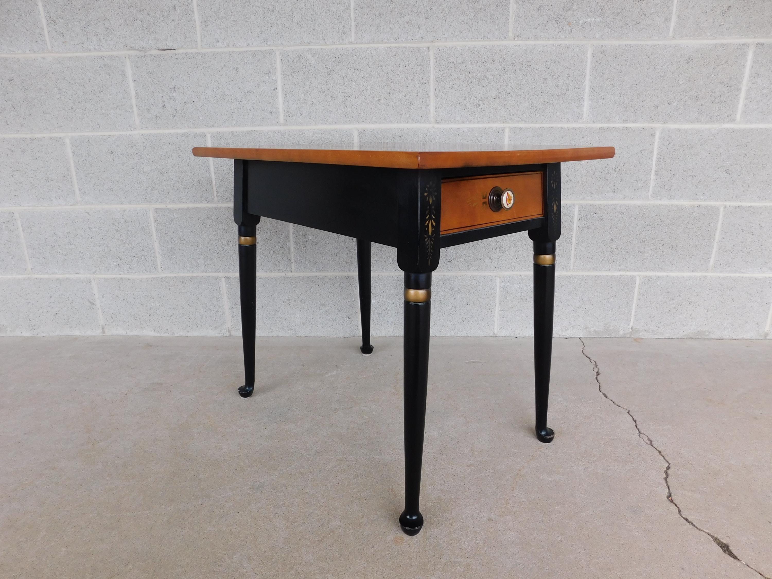 ヒッチコック　ブラックハーベスト　メープル　2段引き出し　コンソールテーブル Hitchcock Furniture Table - Etsy