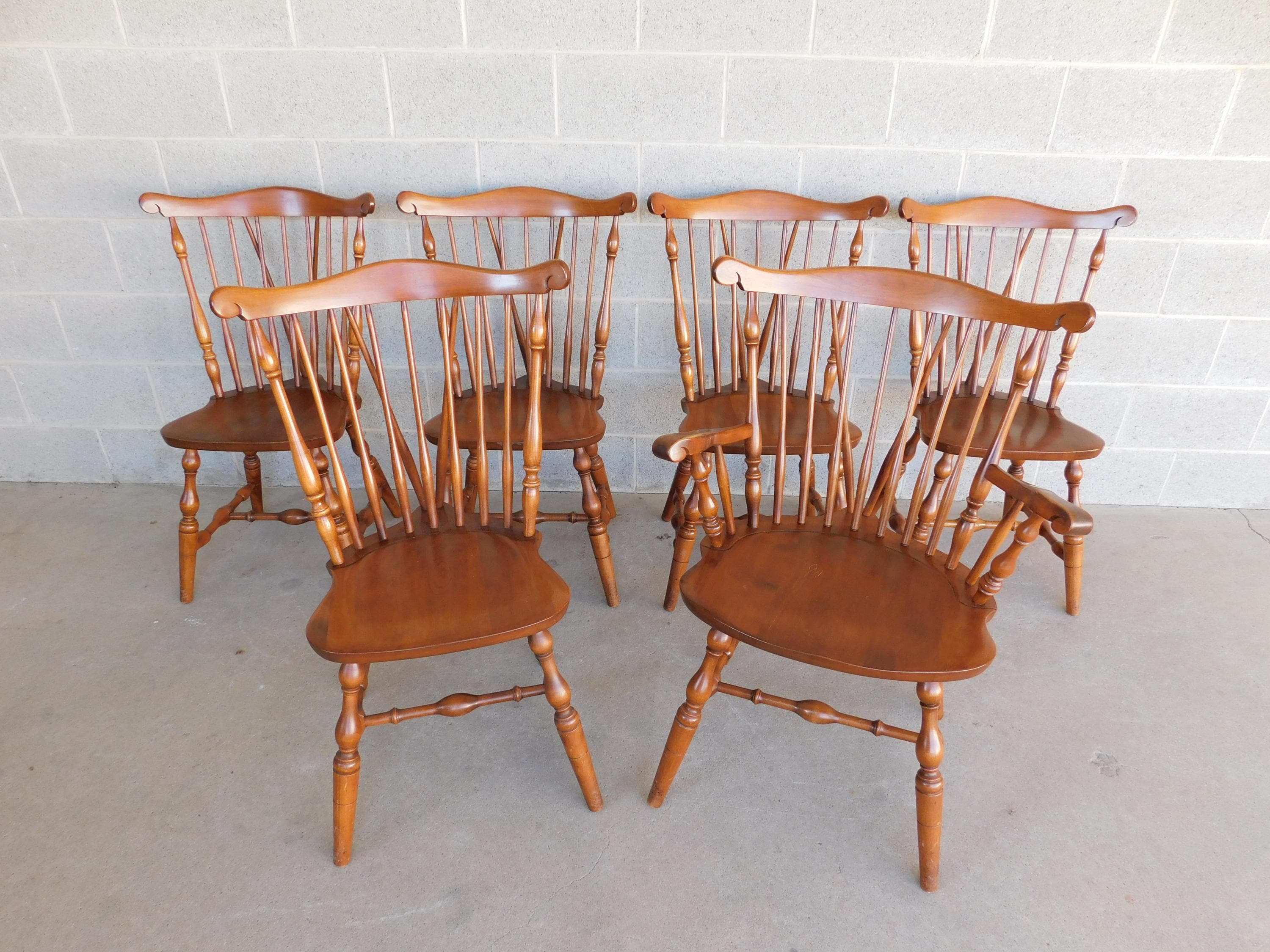 ERCOL｜fan back chair Set of 4 ERCOL Vintage Blonde Fan Back Dining Chairs Model