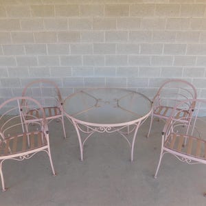 Vintage Woodard French Country Collection Table & Chair 5 pc Dining Set (shipping is not free)