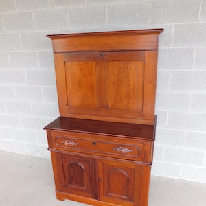 Antique Walnut Cottage Style Victorian Period Plantation Drop Front Desk (shipping is not free)