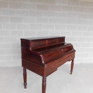 Antique Continental Empire Mahogany Drop Front Writing Desk (shipping is not free)