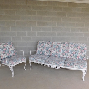 Vintage Russell Woodard Style Garden Sofa and Arm Chair (shipping is not free)