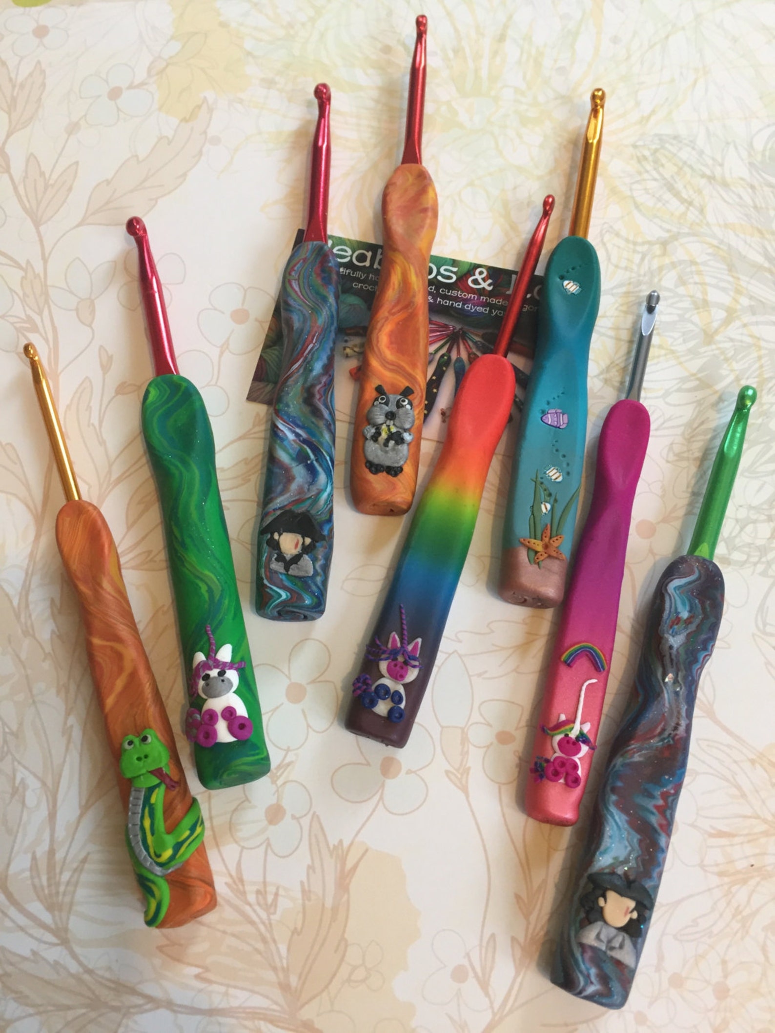 Beautiful ergonomic crochet hooks Character Etsy