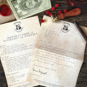 Personalized Wizard School Acceptance Letter