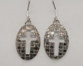 Sterling silver Cross earrings