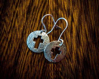 Sterling silver Cross earrings