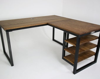 industrial corner desk modern remington industrial corner desk with shelves desk etsy industrial corner desk modern remington industrial corner desk with shelves desk etsy