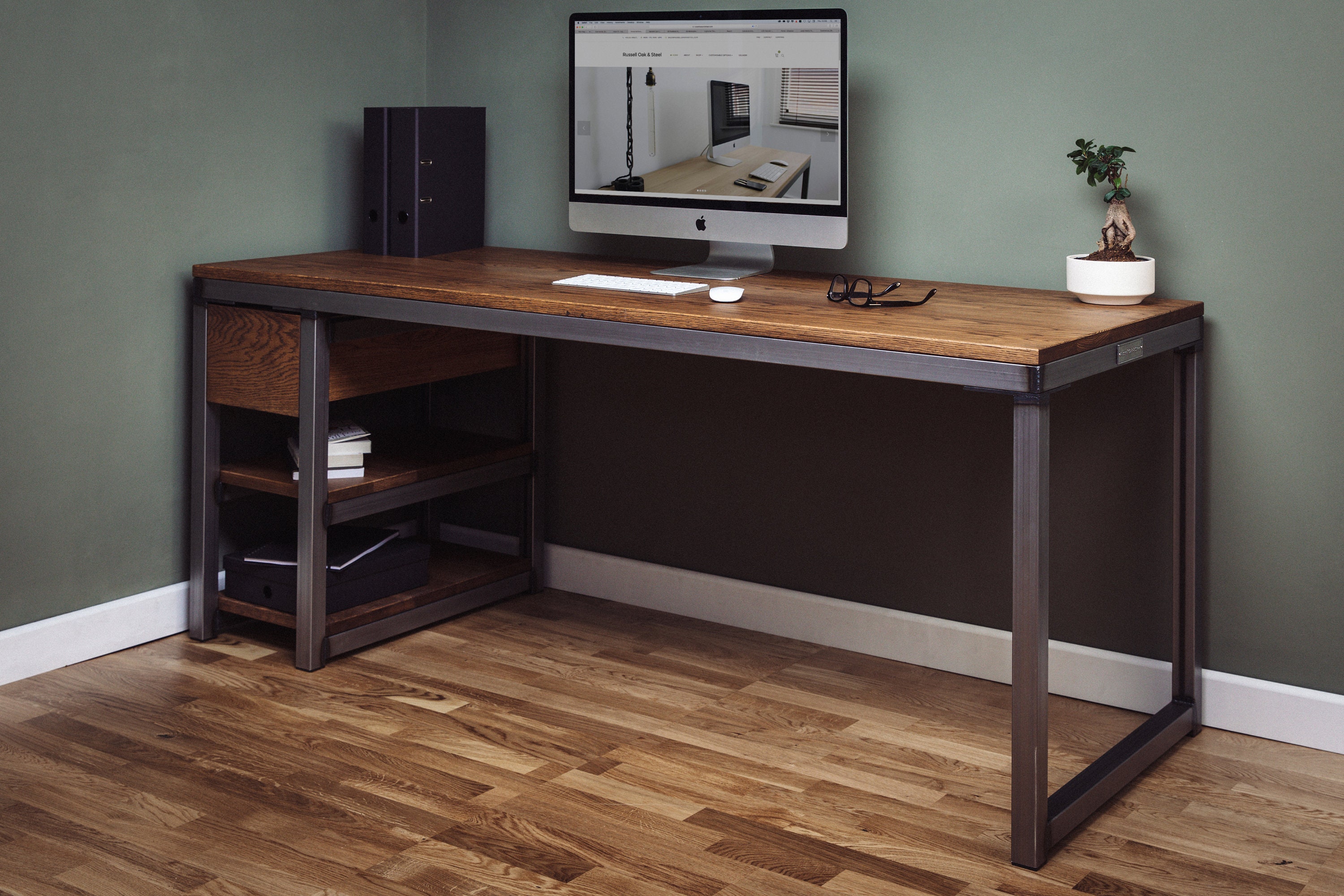 Metal and cheap oak desk
