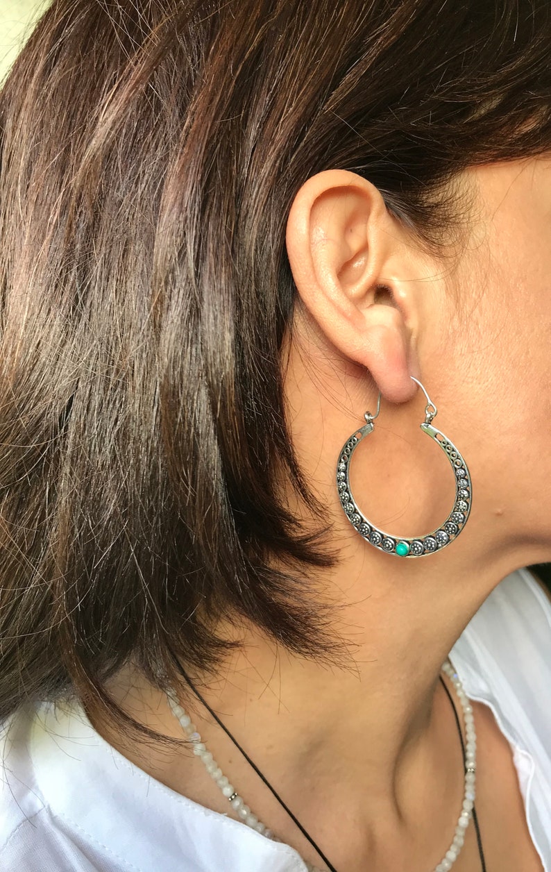 Silver hoop earrings