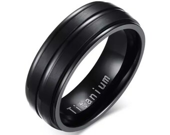 black stainless steel rings