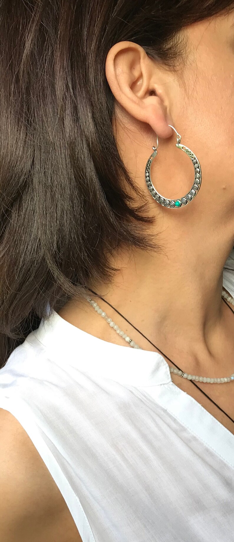 Silver hoop earrings