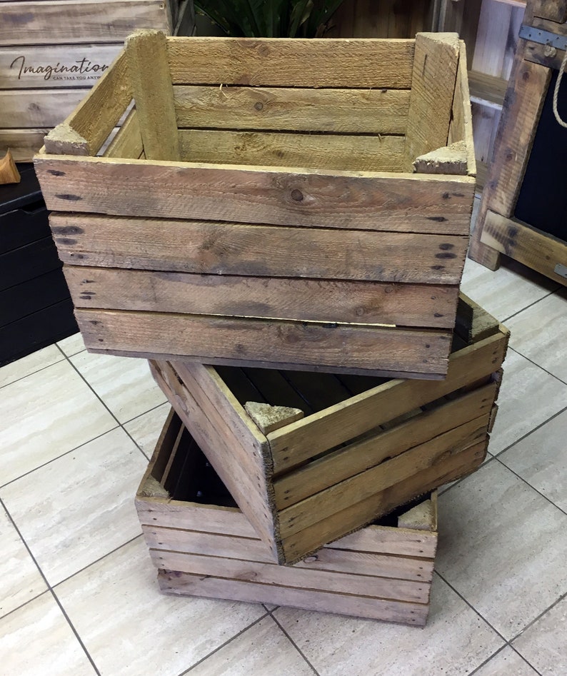 Rustic Apple Crates REAL UK SUPPLIER 2346810122024 Etsy