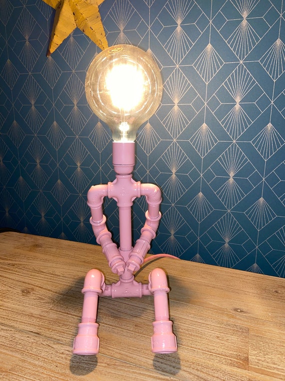 Cute Industrial Lamp in Pink Color Etsy UK