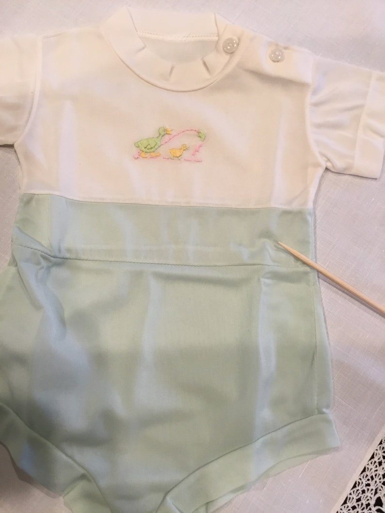 Vintage 1970s baby boy onesie summer onesie bodysuit one-piece nylon suit size 3-6 months