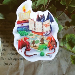 Adesivos da campanha D&D do Dragão || Luz de velas || Livraria e Biblioteca || Adesivos de Amor e Amizade || Diário planejador de fantasia