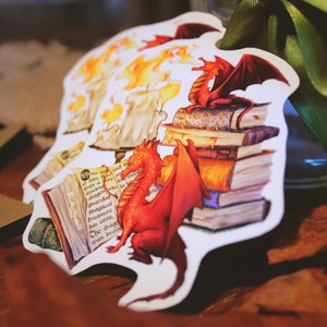 Dragon's Library Stickers || Candle Light || Bookshop and Library || Friendship Stickers || Fantasy planner journal