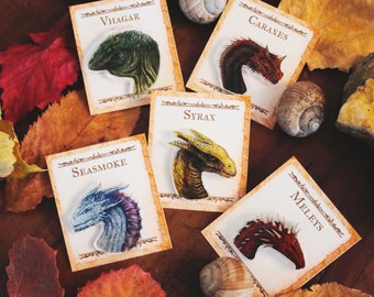 Fantasy Acrylic Pins || Dragons
