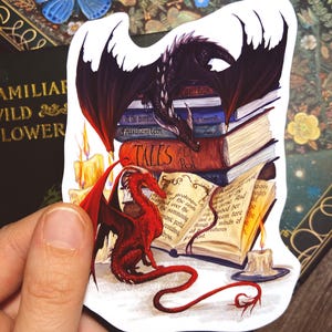 Dragon's Horror Library Stickers || Candle Light || Bookshop and Library || Friendship Stickers || Fantasy planner journal