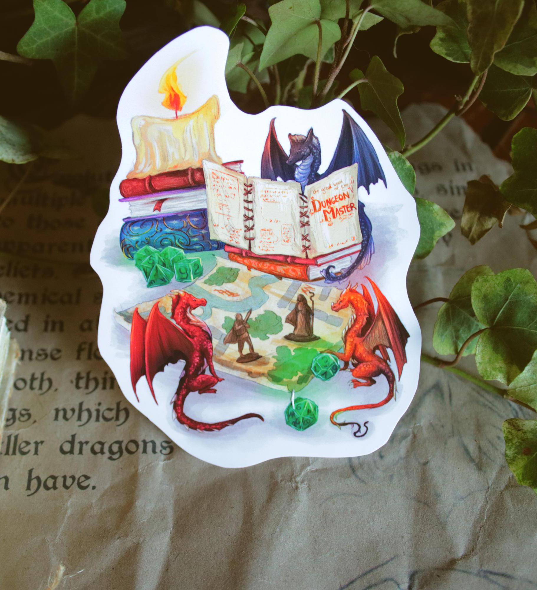 Dragonlance Sticker Dragon's D&D Campaign Stickers || Candle Light || Bookshop and Library ...