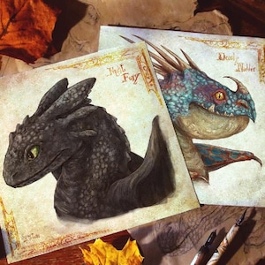 Dragons || Paper Prints || Wall art decor || Fantasy Dragon Prints