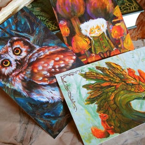 Gold Details Prints || Both sides print || Fantasy Forest Creatures