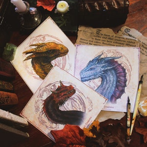 Dragons || Paper Prints || Wall art decor || Fantasy Dragon Prints