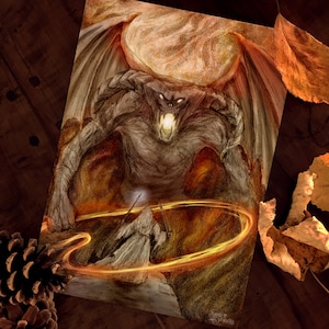 The Balrog and Gandalf ||  Paper Prints || Wall Art Decor ||  Fantasy Book