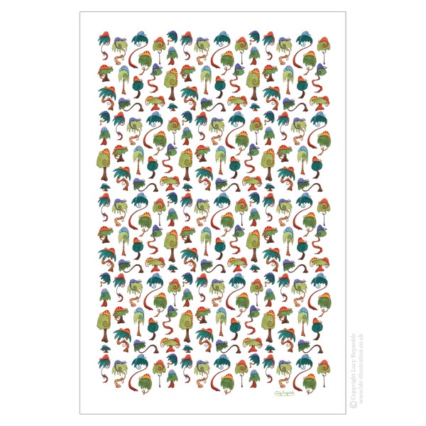 Colourful Chameleons Tea Towel