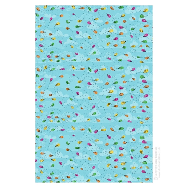 Rainbow Bees Tea Towel