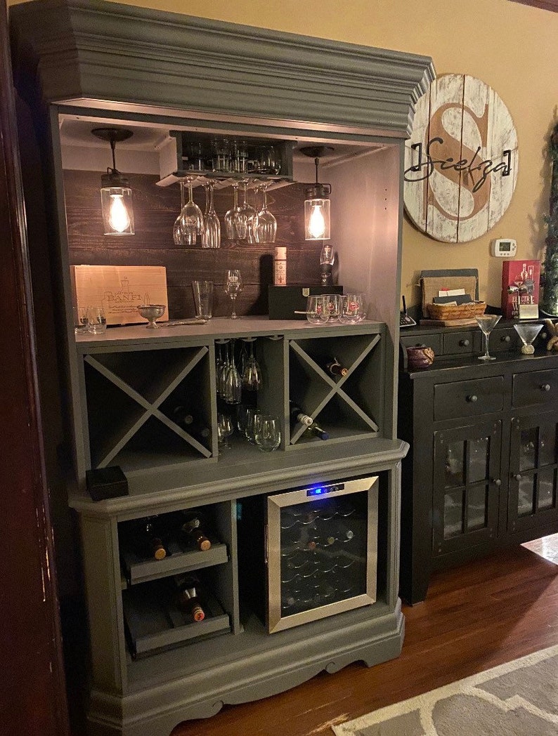 Custom Armoire Bar Coffee Station Wine Etsy