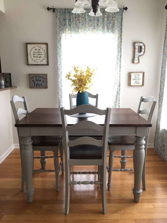 Adjustable Counter Height Farmhouse Kitchen Dining Table Set