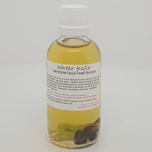 Water Kefir Gemstone Facial Toner for Acne, facial toner, water kefir, gemstones, moonstone, facial cleanser, propbiotic, fermented, kefir