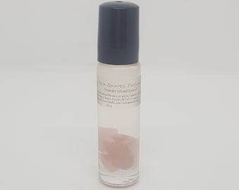 Rose Quartz Perfume, roll-on perfume, perfume, rose crystals, mct oil, rose quartz, heart chakra, quartz perfume, smell good, good energy