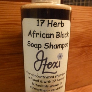 17 Herb African Black Soap Shampoo, Black Soap Shampoo, Herbal Shampoo, Conditioning Shampoo, African Black Soap Shampoo, Black Soap, poo image 4
