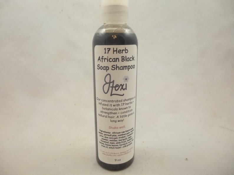 17 Herb African Black Soap Shampoo, Black Soap Shampoo, Herbal Shampoo, Conditioning Shampoo, African Black Soap Shampoo, Black Soap, poo image 2