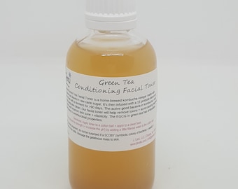 Green Tea Facial Toner, green tea kombucha vinegar, green tea toner, astringent, clear skin, fermented, probiotic facial toner, toner