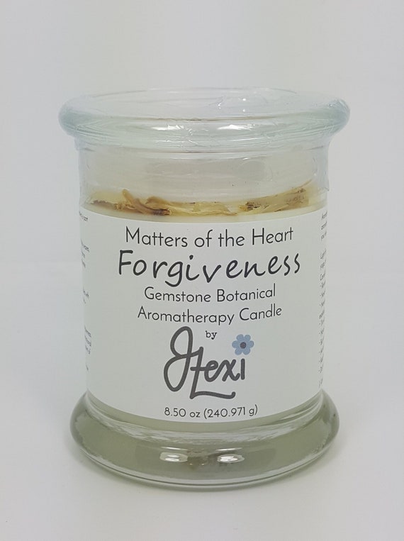 Forgiveness gemstone candle,aromatherapy candle, handpoured candle,botanical candle,meditation candle, intention candle, yoga candle, candle